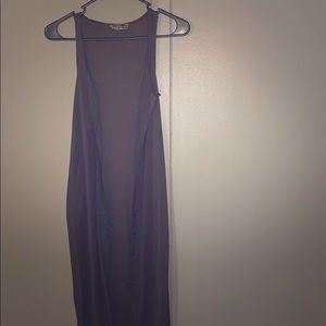 Grey, front button dress